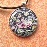 RSN Exclusive: Hand Embroidered Strawberry Thief Necklace by Marg Dier