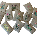 Hand Embroidered Lavender Sachets by Sophie Long