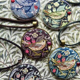 RSN Exclusive: Hand Embroidered Strawberry Thief Necklace by Marg Dier