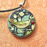 RSN Exclusive: Hand Embroidered Strawberry Thief Necklace by Marg Dier