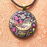 RSN Exclusive: Hand Embroidered Strawberry Thief Necklace by Marg Dier