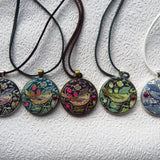 RSN Exclusive: Hand Embroidered Strawberry Thief Necklace by Marg Dier
