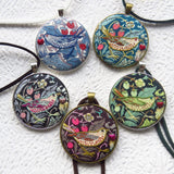 RSN Exclusive: Hand Embroidered Strawberry Thief Necklace by Marg Dier