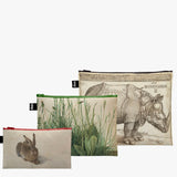 Set of Three Zipped Pouches by Loqi