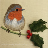 Masako Newton Silk Shading & Stumpwork Robin and Holly Kit