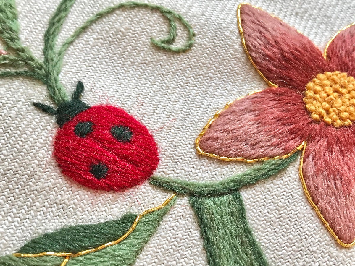 RSN Exclusive Crewelwork with a Touch of Gold: The Ladybird Tree Embroidery Kit