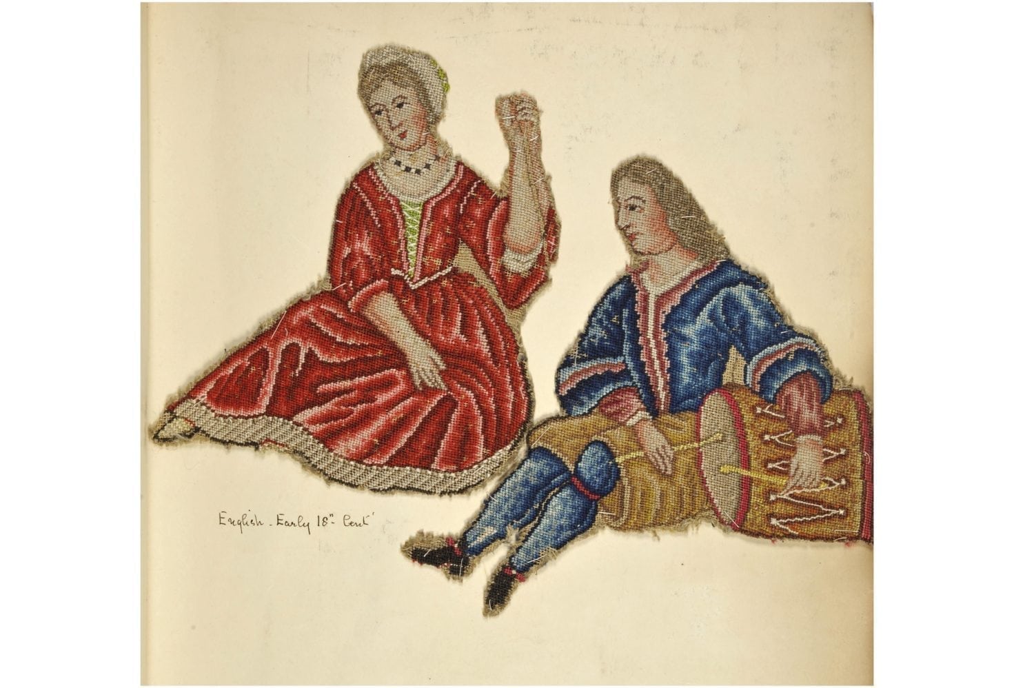 Canvaswork Figures in petit Point Greetings Card