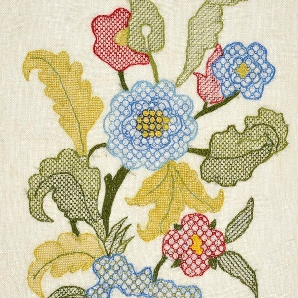 Coloured Whitework Greetings Card