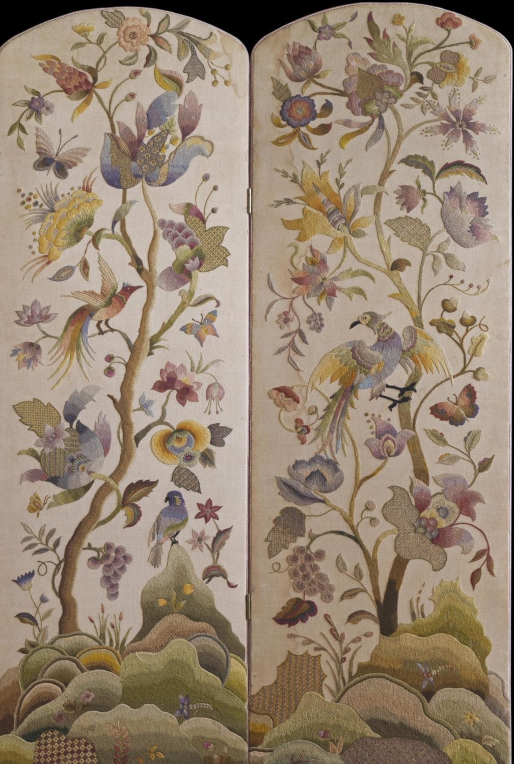 Crewelwork Screen Double Greetings card