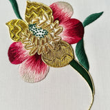 Gold and Silk Shaded Flower inspired by an 18th century embroidered dress at Mapperton House