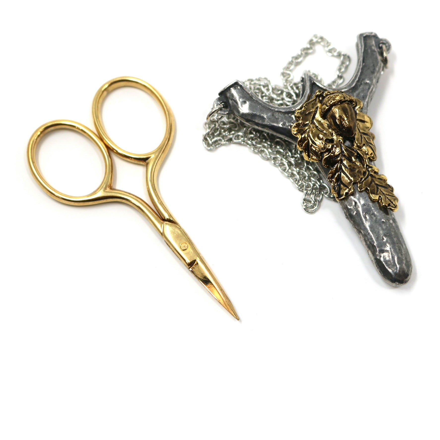 Victorian Style Pewter and Gold plated Chatelaine