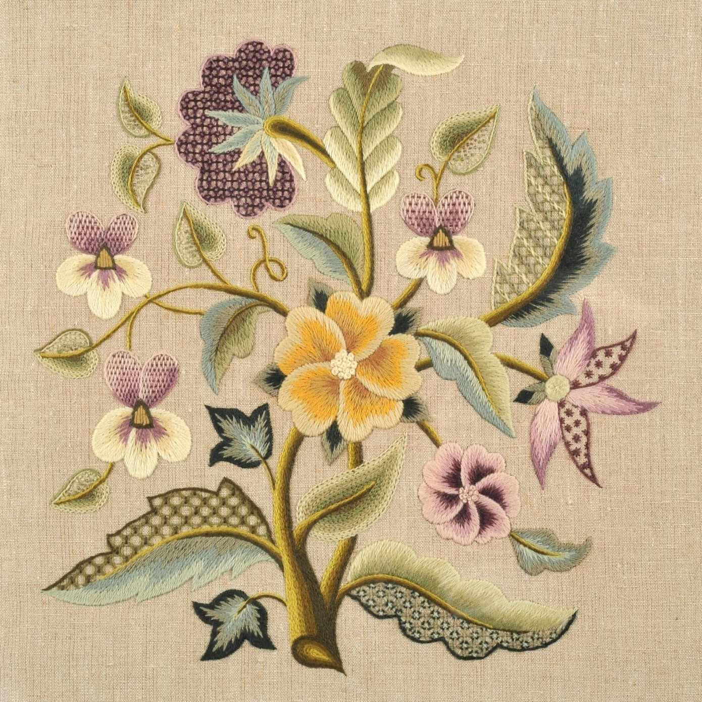 Firescreen in Crewelwork Greetings Card