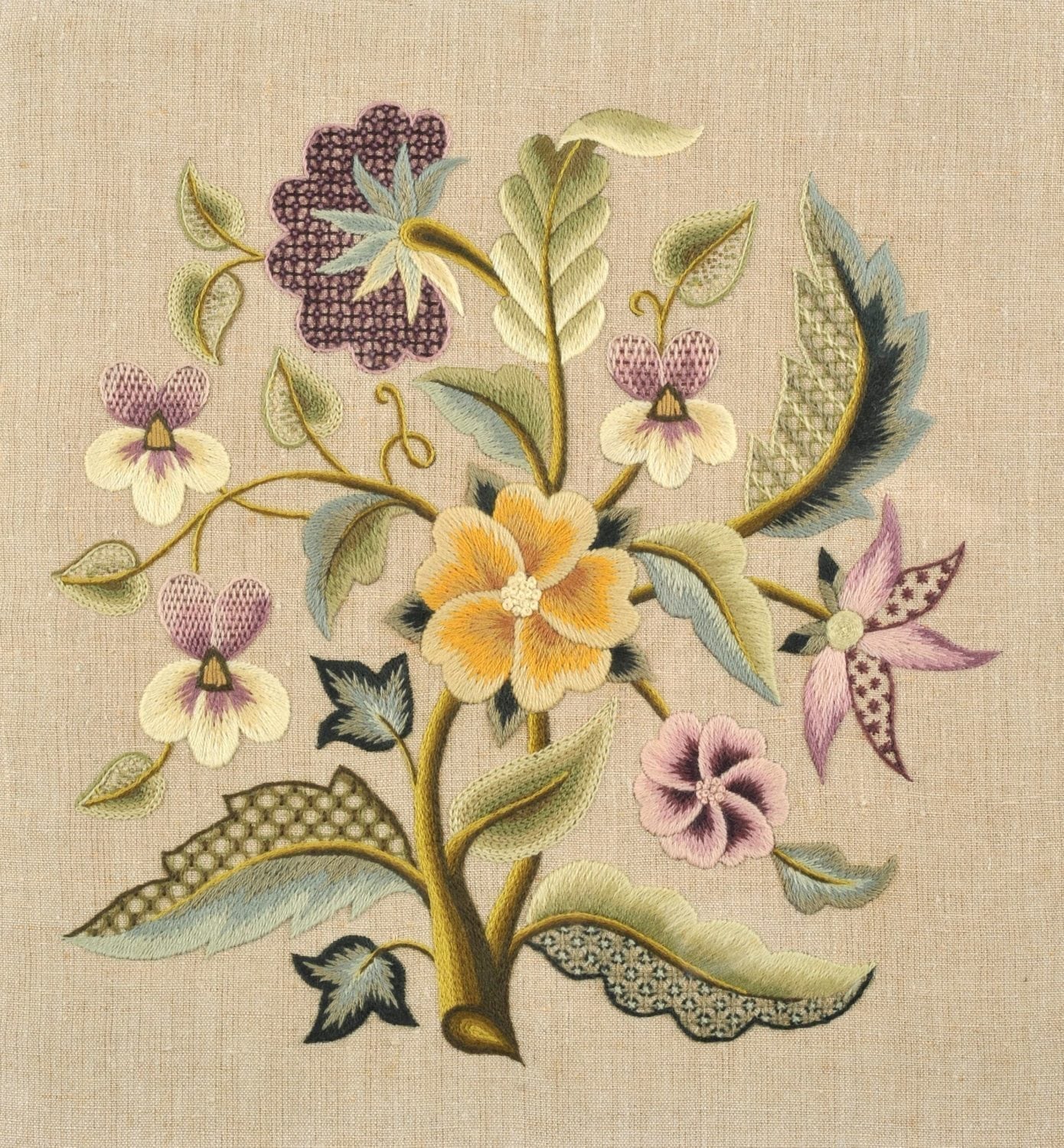 Firescreen in Crewelwork Greetings Card
