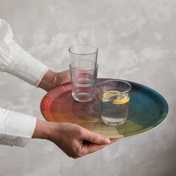 Round Birchwood Tray Colour Wheel