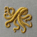 Exclusive to the RSN Goldwork Octopus Embroidery Kit