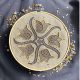 RSN Exclusive A Wheel of Blackwork Tulips by Amanda Rymel