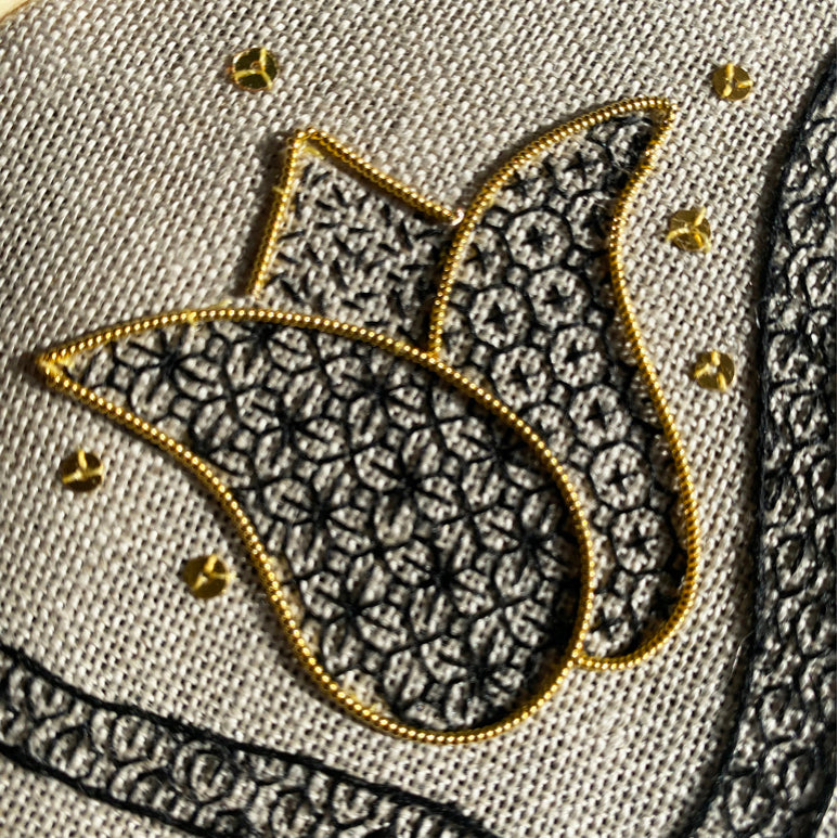 RSN Exclusive A Wheel of Blackwork Tulips by Amanda Rymel