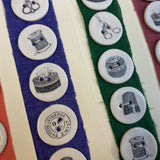 Set of 5 Handmade Porcelain Buttons