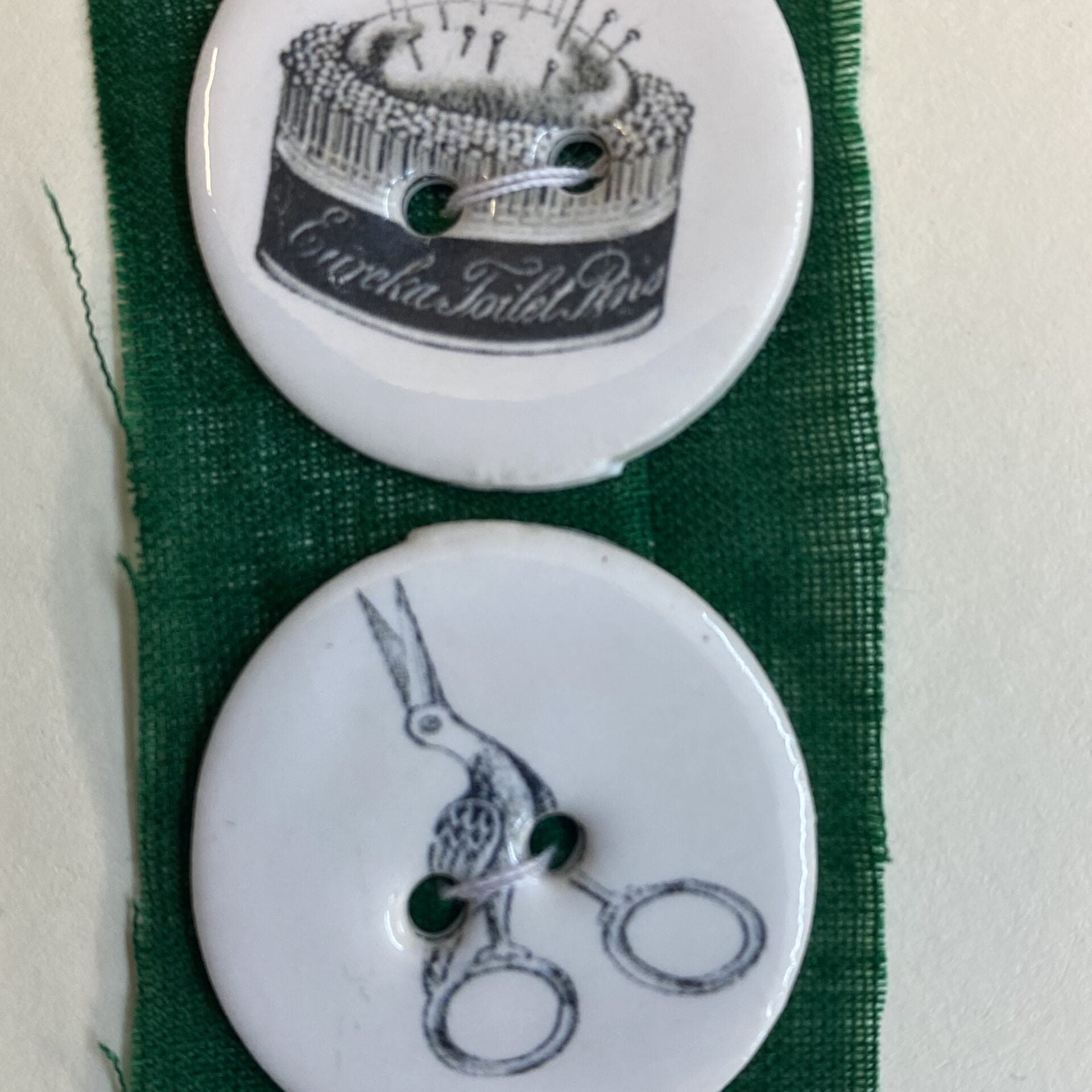 Set of 5 Handmade Porcelain Buttons