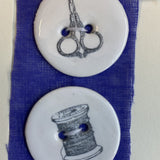 Set of 5 Handmade Porcelain Buttons