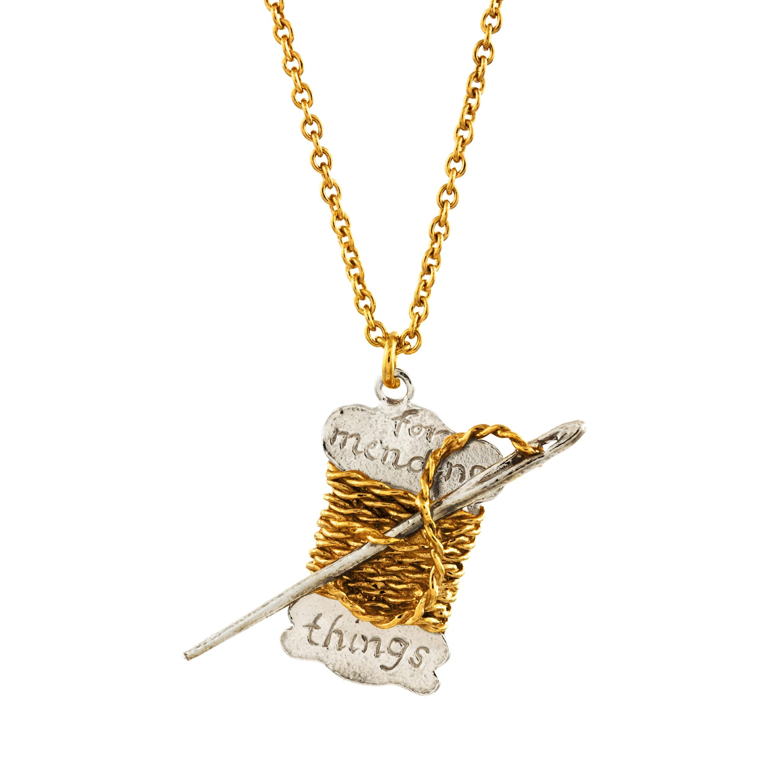 Alex Monroe Twine and Needle ‘For Mending Things’ Necklace