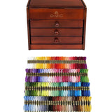 DMC Vintage Wooden Chest and 120 mouliné skeins