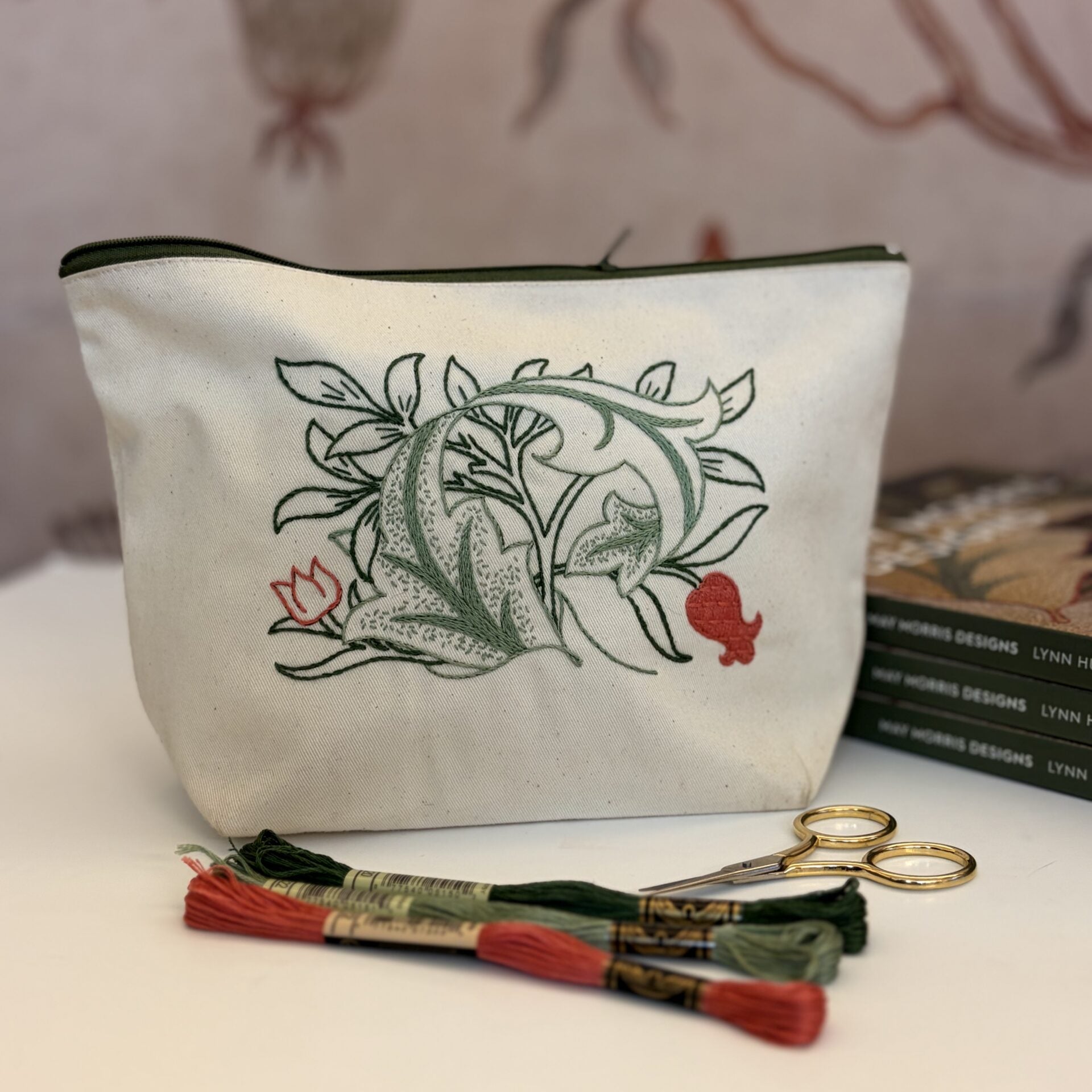 RSN Embroider Your own Pouch Featuring a May Morris Design