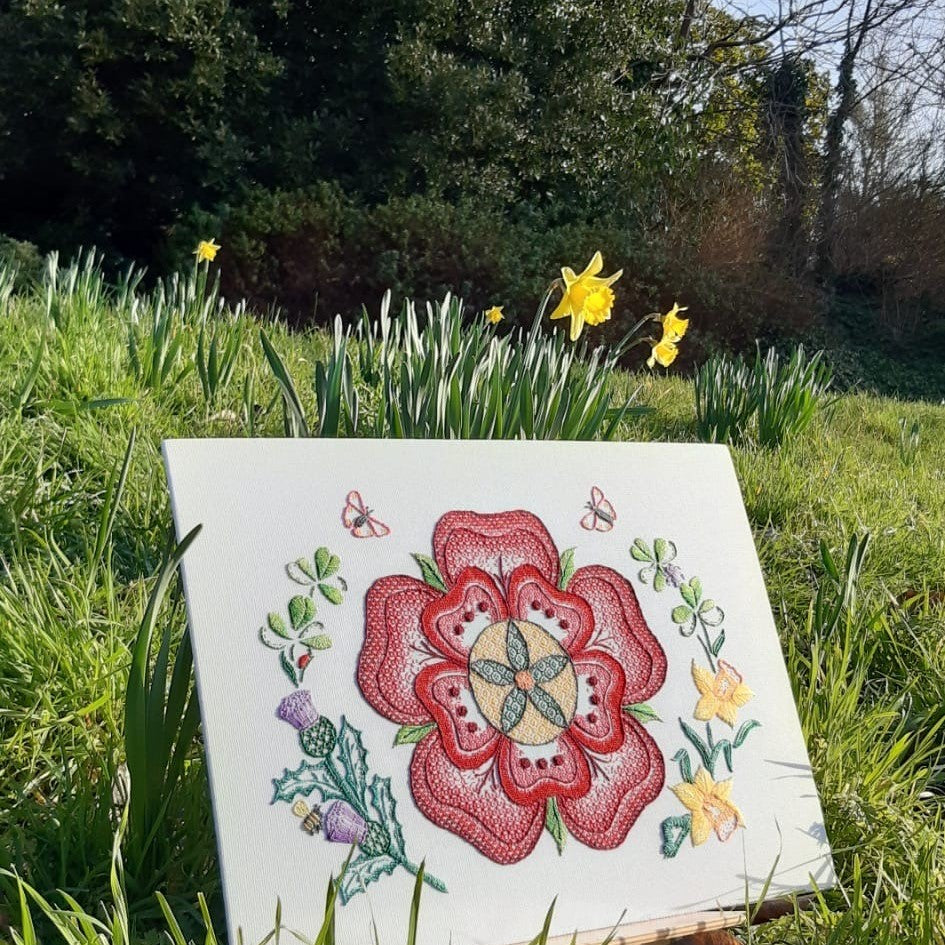 RSN Studio: The Nation's Garden Embroidery Kit - Flower Emblems from the United Kingdom