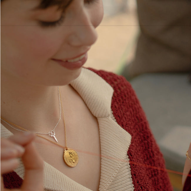 Alex Monroe Gold Embroidery Hoop Necklace