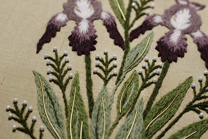 Iris by Walter Crane in Contemporary Crewelwork