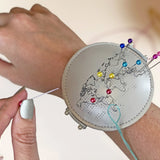 Rainbow Dressmakers Pins Pin Cushion Wrist Close