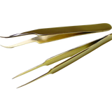 Long Straight Point Gold-Plated Tweezer