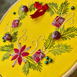 Stumpwork and Goldwork Contemporary Christmas Wreath Kit by Chrissie Juno Mann