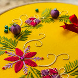 Stumpwork and Goldwork Contemporary Christmas Wreath Kit by Chrissie Juno Mann