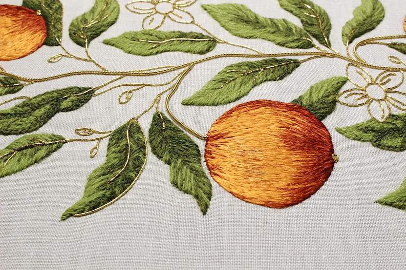 Oranges by Walter Crane in Silk and Metal Threads