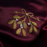 Mistletoe in Goldwork Embroidery
