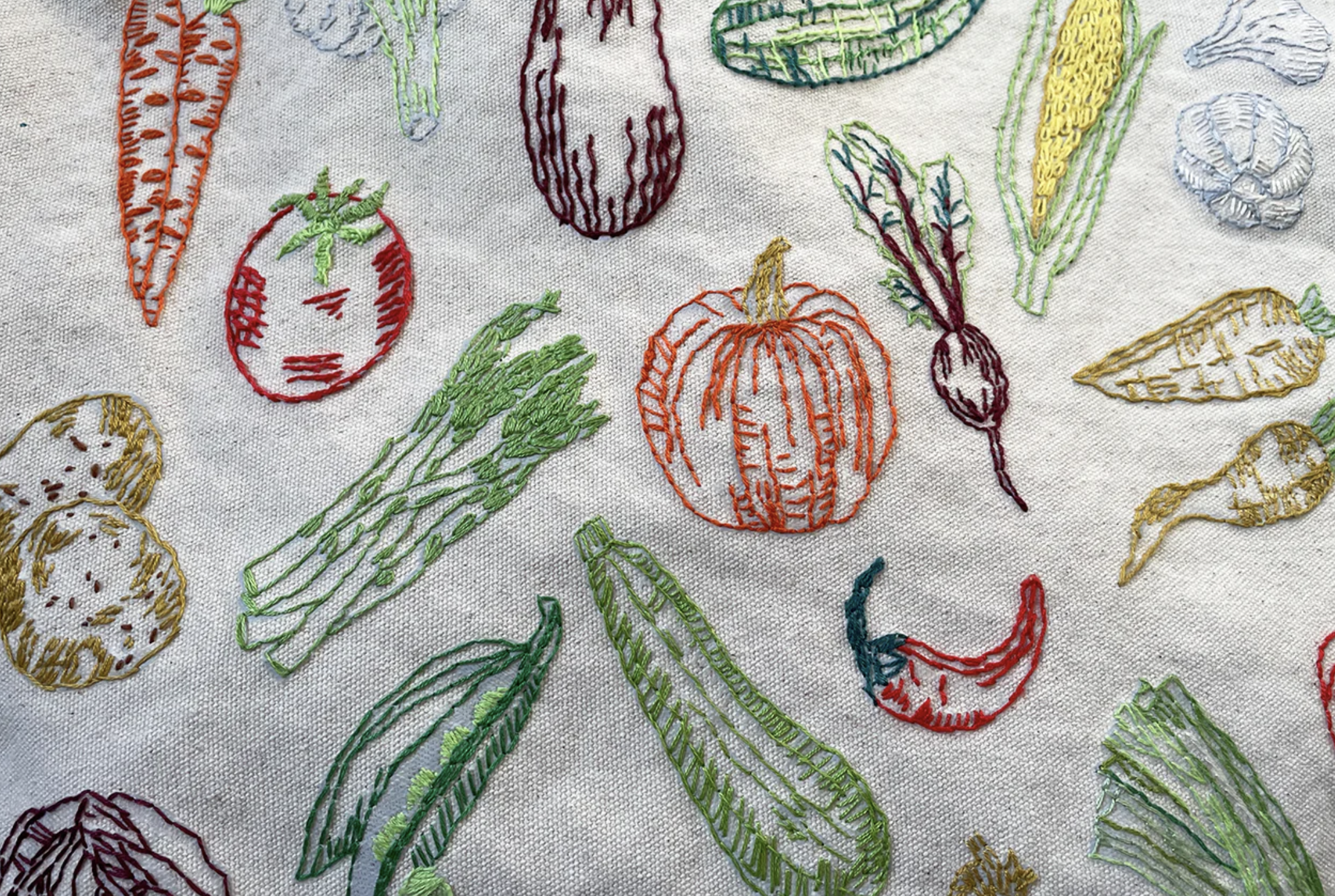 Stitch Your Vegetables Tote Bag