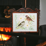 Blossom Hedge Sparrows Embroidery Kit  By Nicola Jarvis