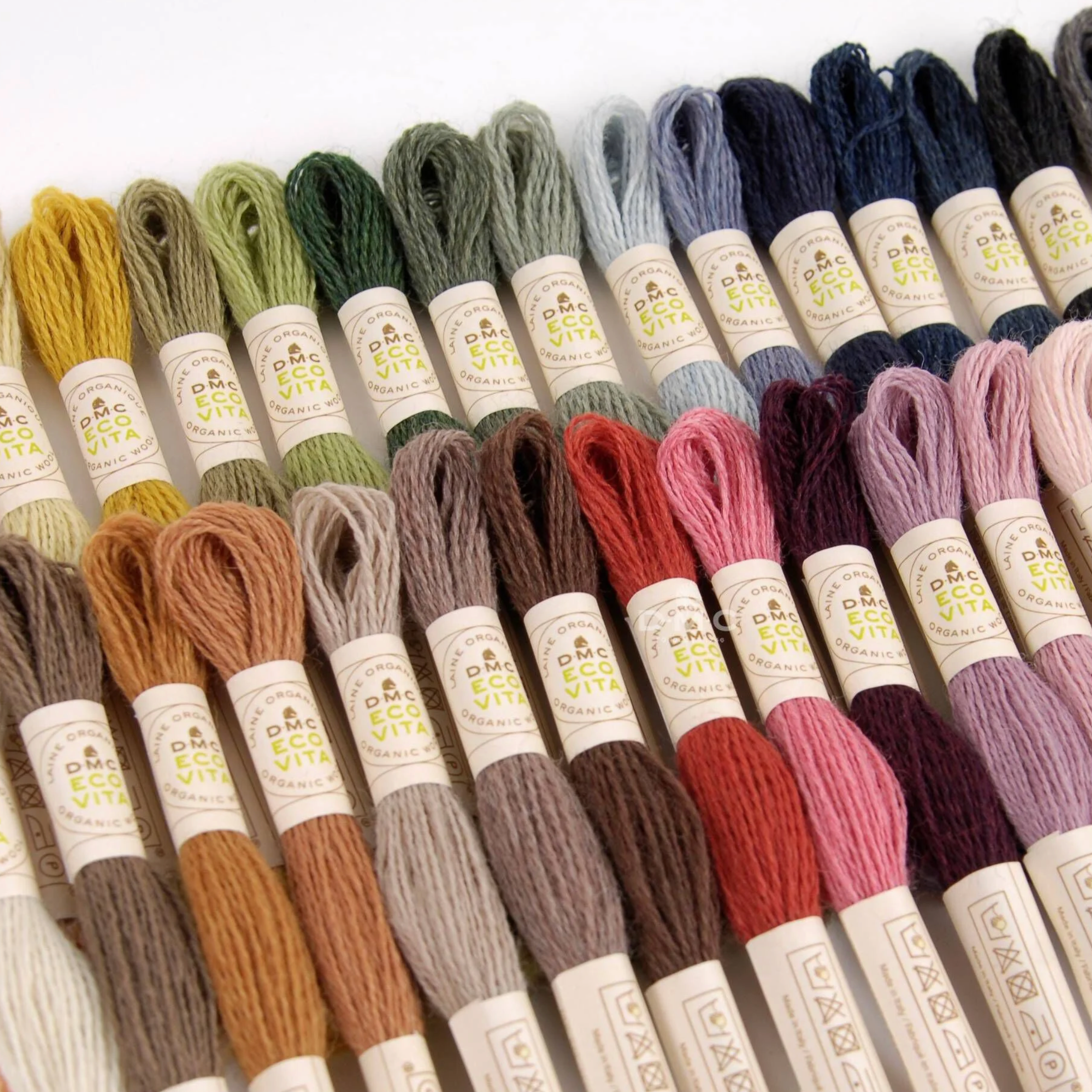 Boxed 30 DMC Eco Vita Organic Wool Threads