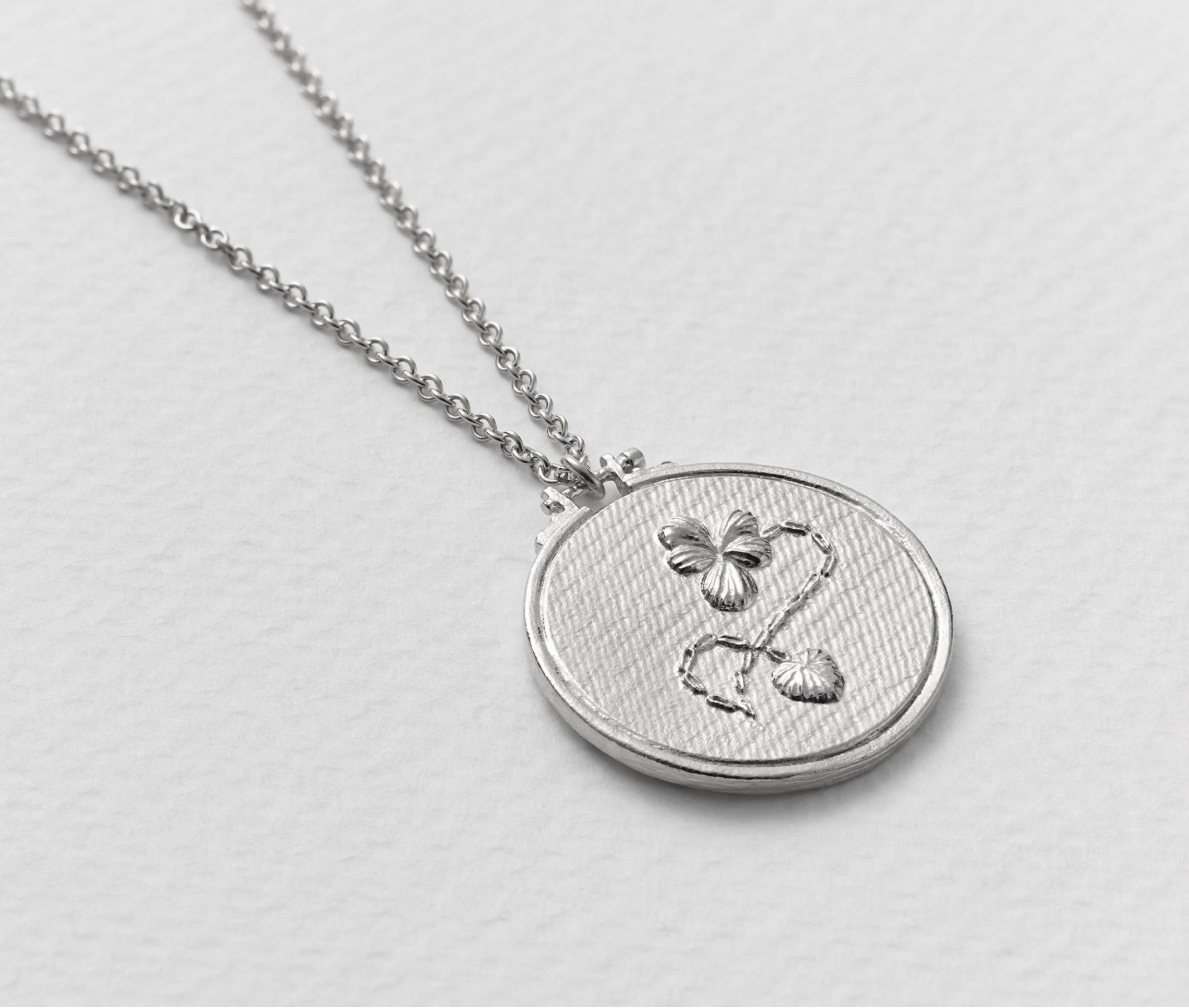 Alex Monroe Silver Embroidery Hoop Necklace