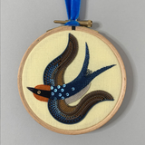 Silk and Metal Thread Swallow Embroidery Kit