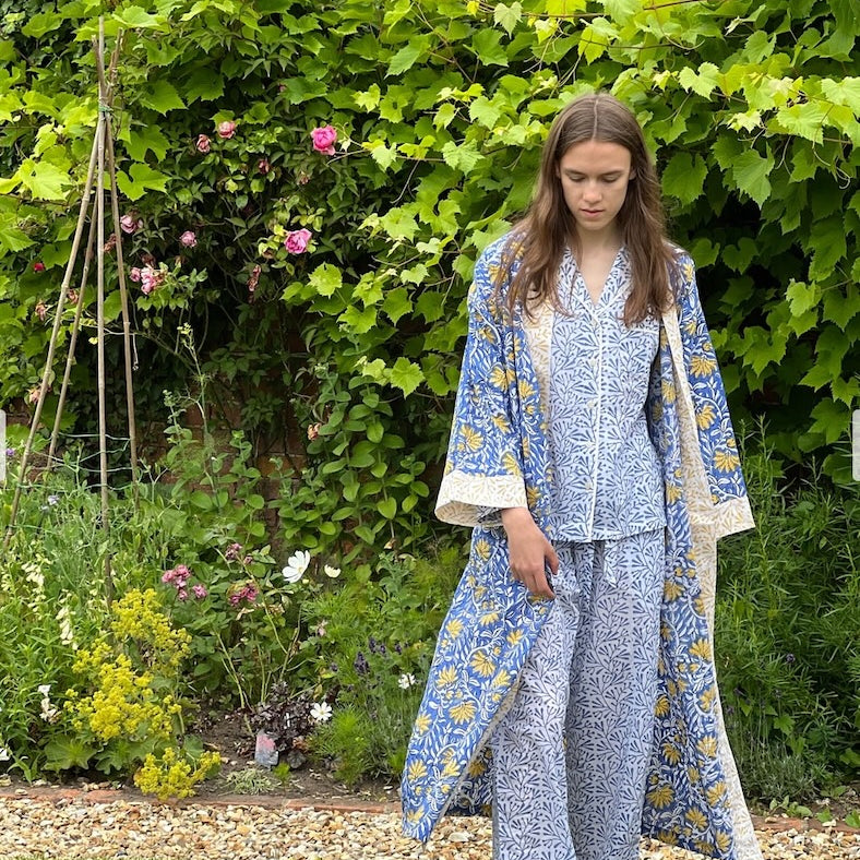 Blue Bud Cotton Pyjamas
