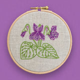 RSN A Year in Flowers:  February - Violet Embroidery Kit by Natalie Rowe