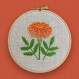 RSN A Year in Flowers: October - Marigold Embroidery Kit by Natalie Rowe