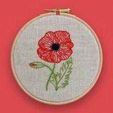 RSN A Year in Flowers: August - Poppy Embroidery Kit by Natalie Rowe