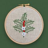 RSN A Year in Flowers: December - Holly Embroidery Kit by Natalie Rowe