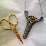 Victorian Style Pewter and Gold plated Chatelaine