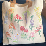 Stitch Your Flowers Tote Bag