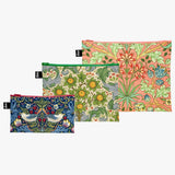 The Strawberry Thief, Orchard Dearle and Hyacinth Recycled Zip Pocket Pouches