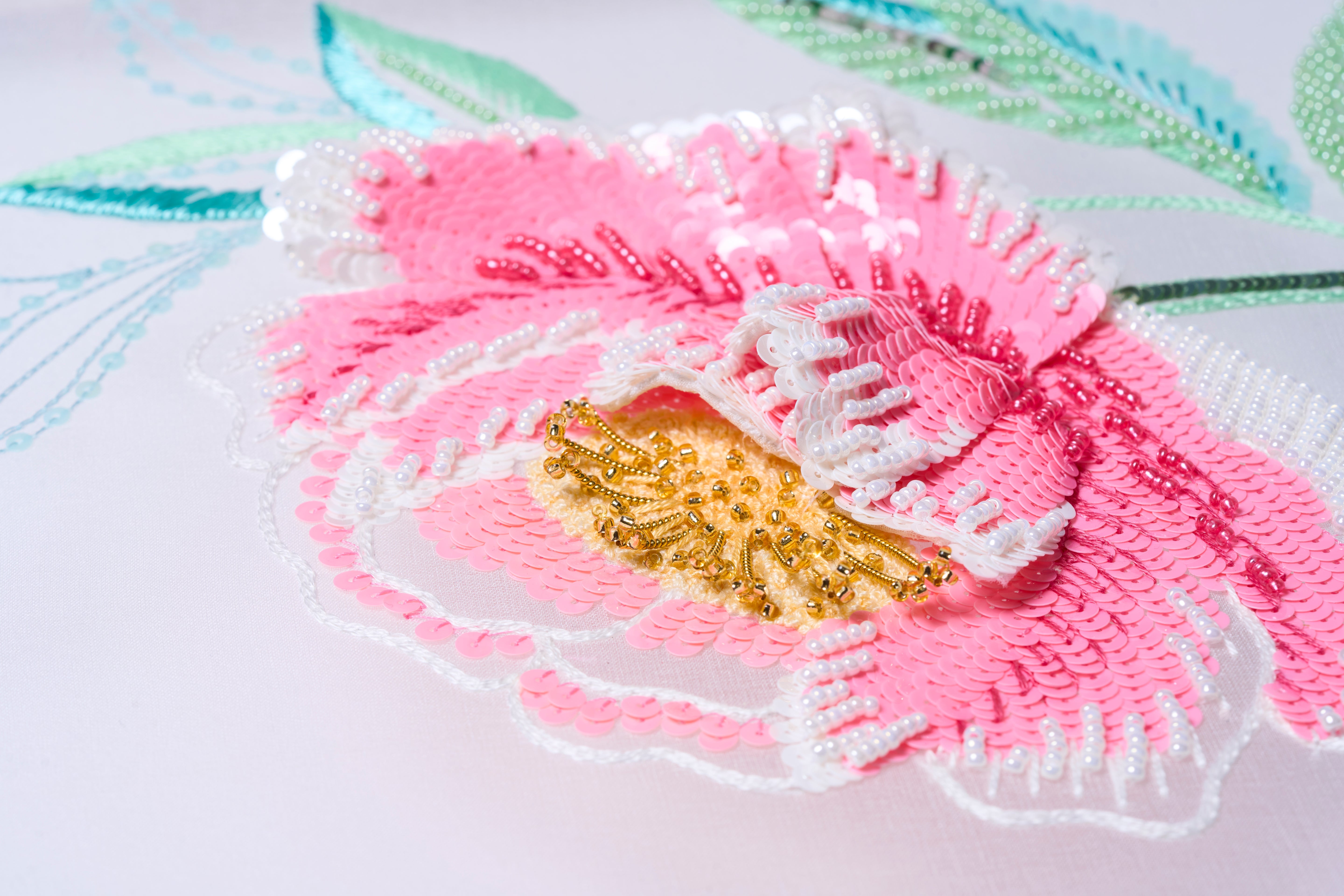 Couture Sequinned Peony : Nature Meets Couture